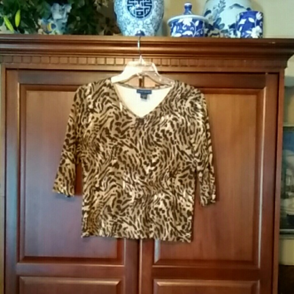 Karen Scott Tops - Animal Print Top